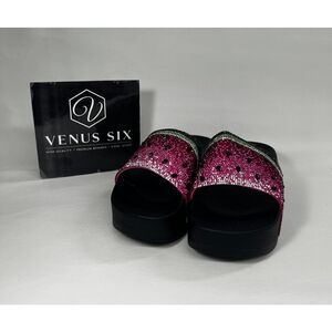 Wild Pair Women's Caroletta Pool Slides - Watermelon Bling 6.5M